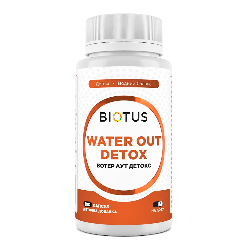 Вотер аут детокс, Water Out Detox, 100 капсул Biotus vit0003178