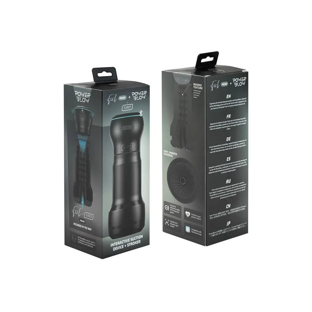 Мастурбатор Kiiroo Feel Pocket з насадкою PowerBlow Combo Set - фото 5