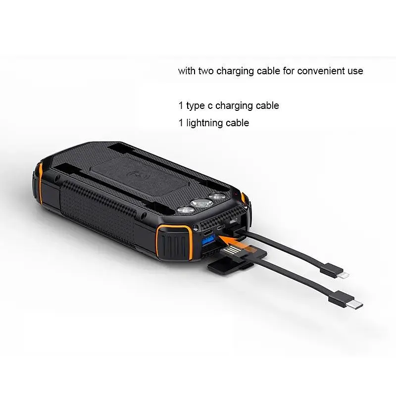 Зовнішній акумулятор із сонячною панеллю Solar power bank 20000 mAh PN-W23 15W Qi - фото 4