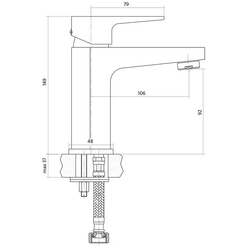 Змішувач для умивальника Cersanit Vigo S951-146 з донним клапаном Хром 30412 - фото 2