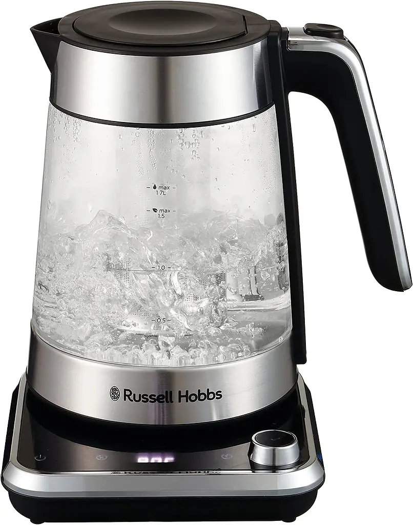 Russell Hobbs Электрочайник Attentiv Kettle, 1.7л, Strix, стекло, база с хранилищем для шнура, серый - фото 5