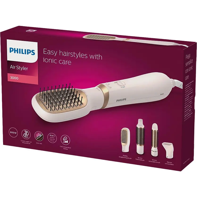 Фен-щетка Philips Air Styler 3000, 800 Вт 3/2 режима пудровая (BHA310/00) - фото 6