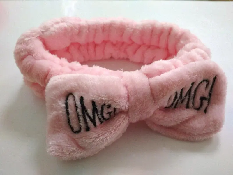 Косметична пов'язка на голову для волосся махрова OMG Ніжно-блакитна - фото 2