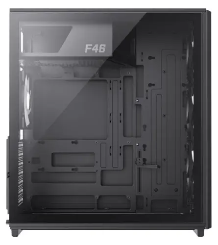 Корпус GameMax F46, Black, без БЖ, Mini Tower, ATX / Micro ATX / Mini ITX, Type-C / 2xUSB 3.0, макс. CPU - 169 мм / VGA - 350 мм, 4x120 мм ARGB, боковая панель из закаленного стекла - фото 2