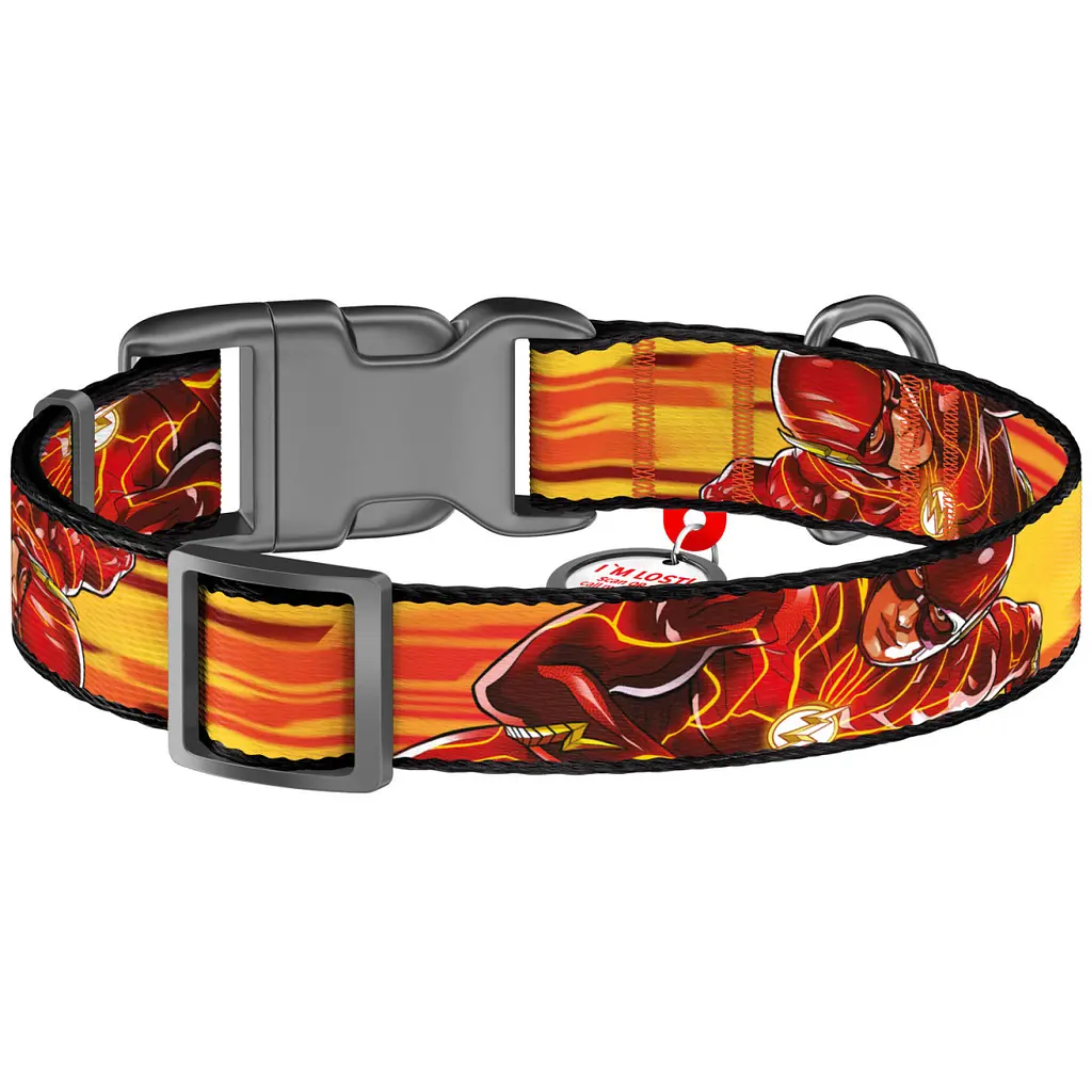 Ошейник для собак Waudog Nylon с QR паспортом Скорость Флеша р.L 25 мм 33-49 см (282-1080) - фото 2