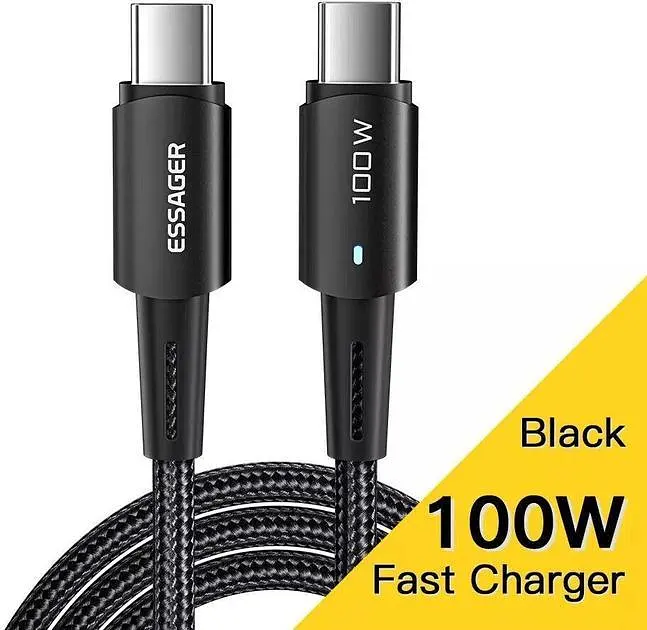 Кабель Essager Sunset  USB Type C x USB Type C 100W 1m Black (EXCTT1-CG01) - фото 2