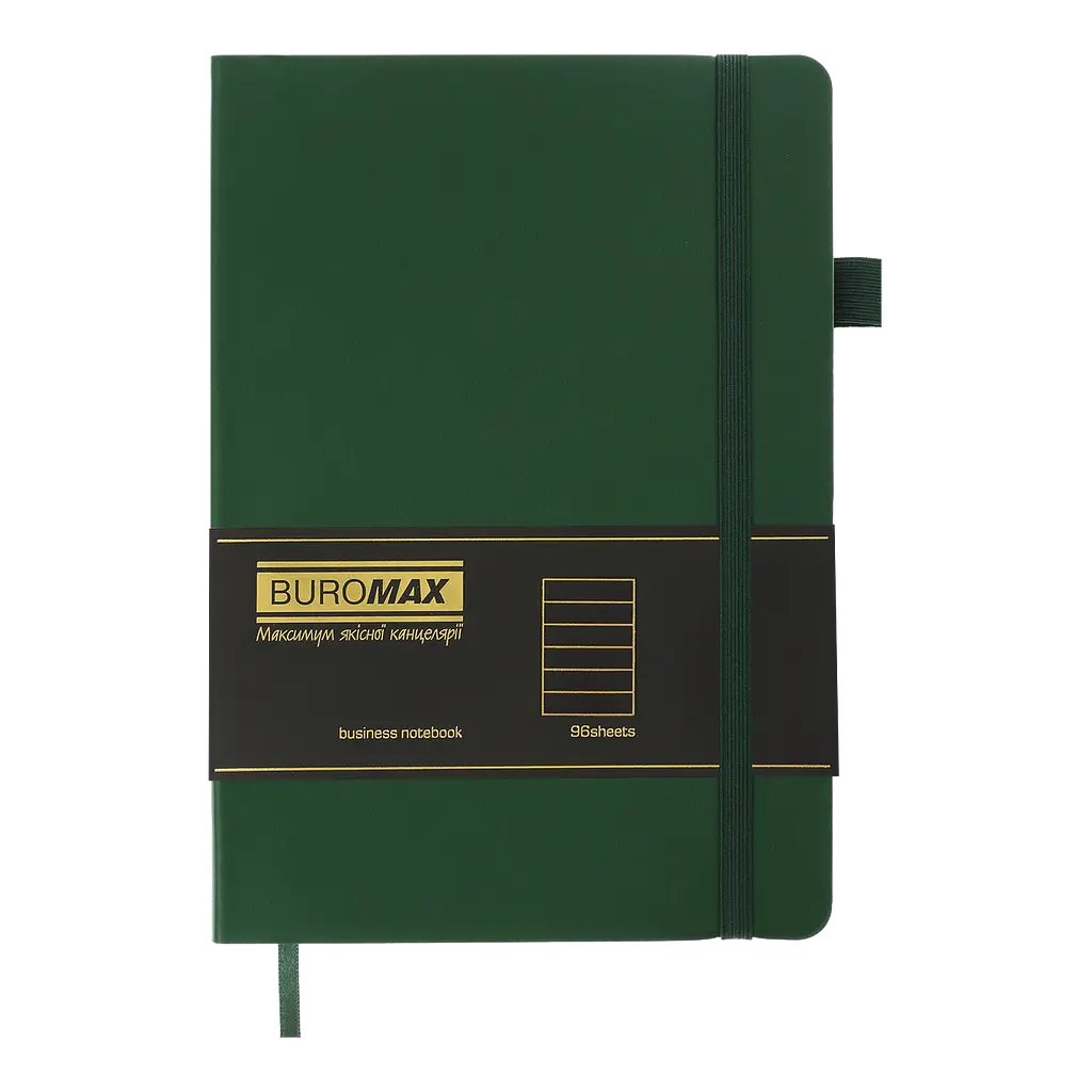Блокнот діловий Buromax Logo2U Brief А5 96 арк. в лінійку обкладинка штучна шкіра зелений (BM.295204-04) - фото 2