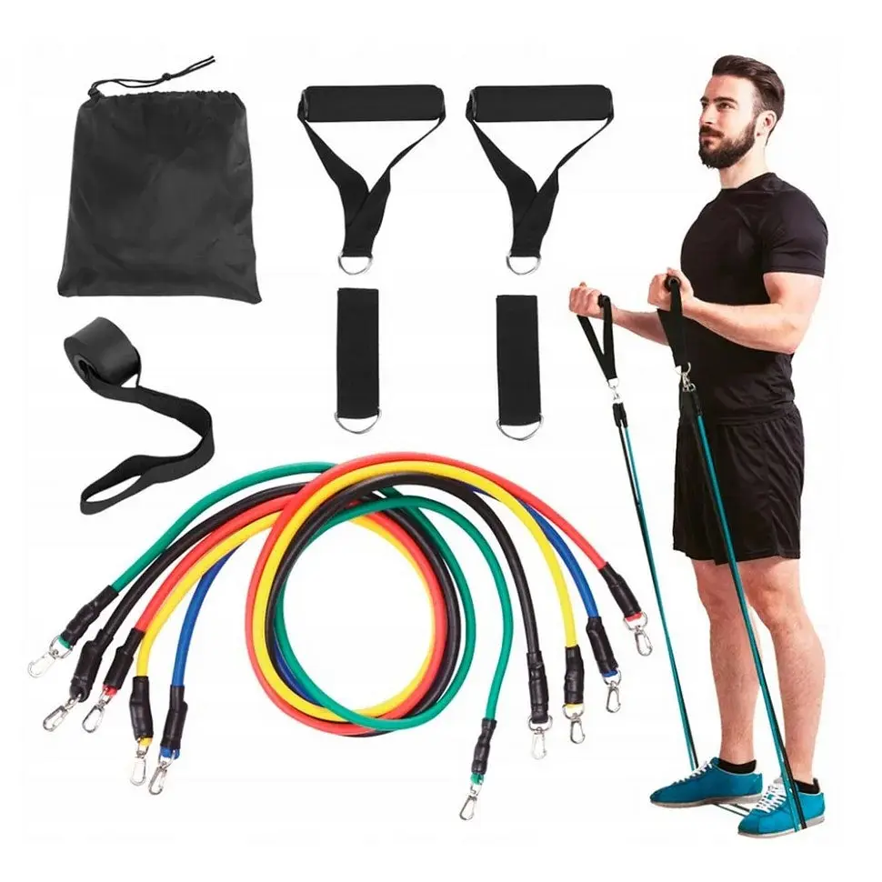 Набір еспандерів трубчастих силових Power Strength Tube NE-PW-4, 5 шт - фото 3
