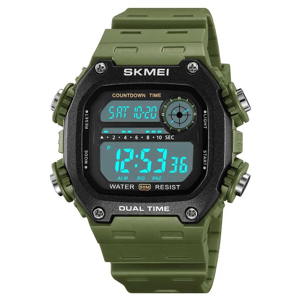 Чоловічий наручний годинник 2126AG Army Green Skmei acs0030252 - фото 2