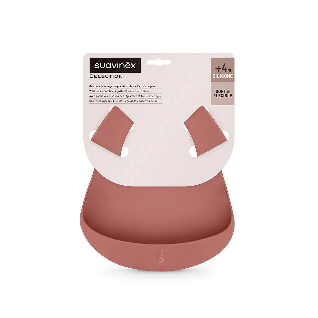 Нагрудник силіконовий Suavinex Colour Essence рожевий (402975) - фото 2