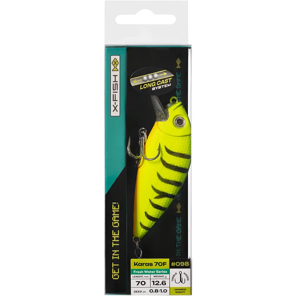 Воблер X-Fish Karas 70F 70mm 12.6g 098 (0.8-1.0m) - фото 2