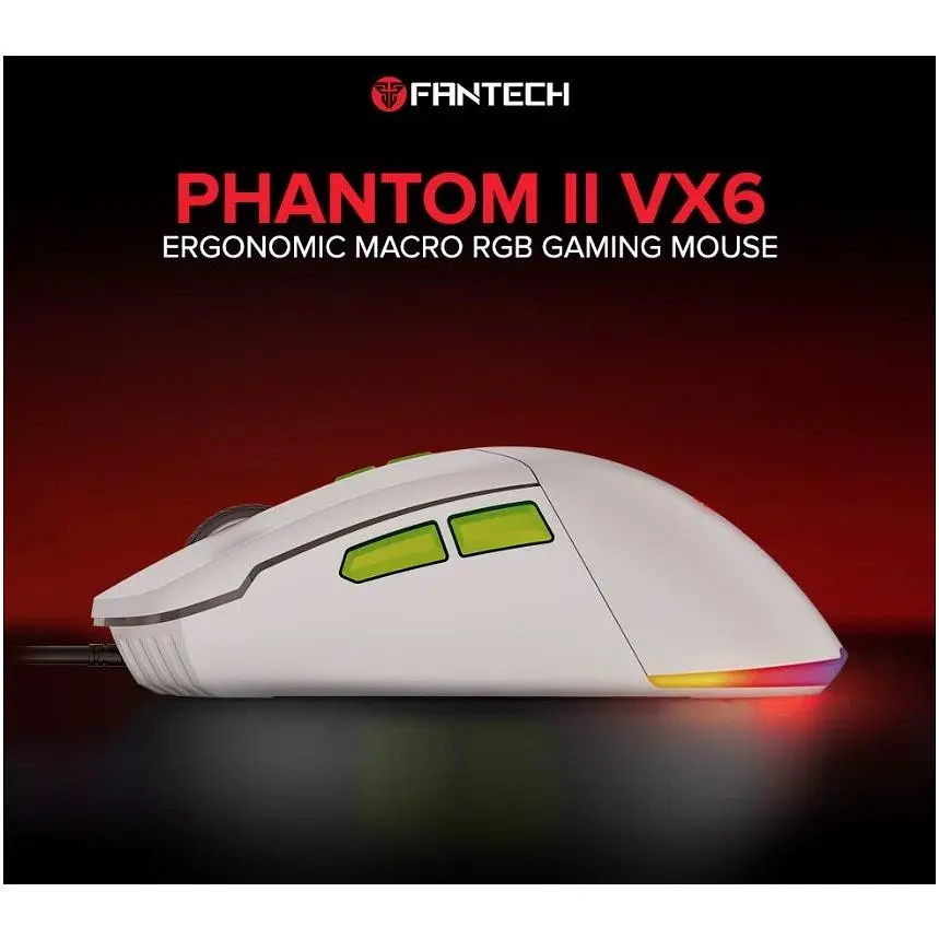 Ігрова миша Fantech VX-6 PHANTOMII 60IPS, 20G, 7200DPI White - фото 6
