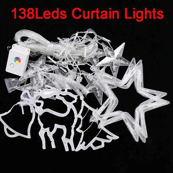 Гірлянда кімнатна штора Sun Lamp бахрома Cristmas 138 led 2.5 м ширина - фото 3