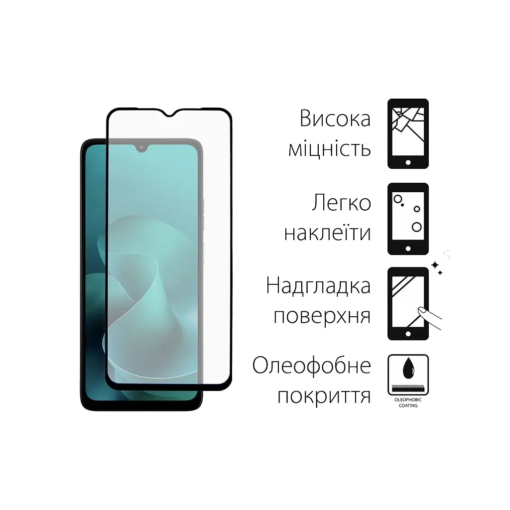 Стекло защитное Dengos Full Glue Motorola G06 Black (TGFG-420) - фото 2