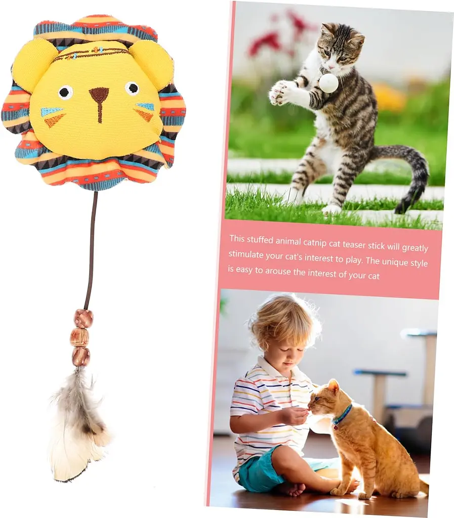 М'яка іграшка для котів EcoToys Лев з котячою м'ятою 11.5x11.5 - фото 7