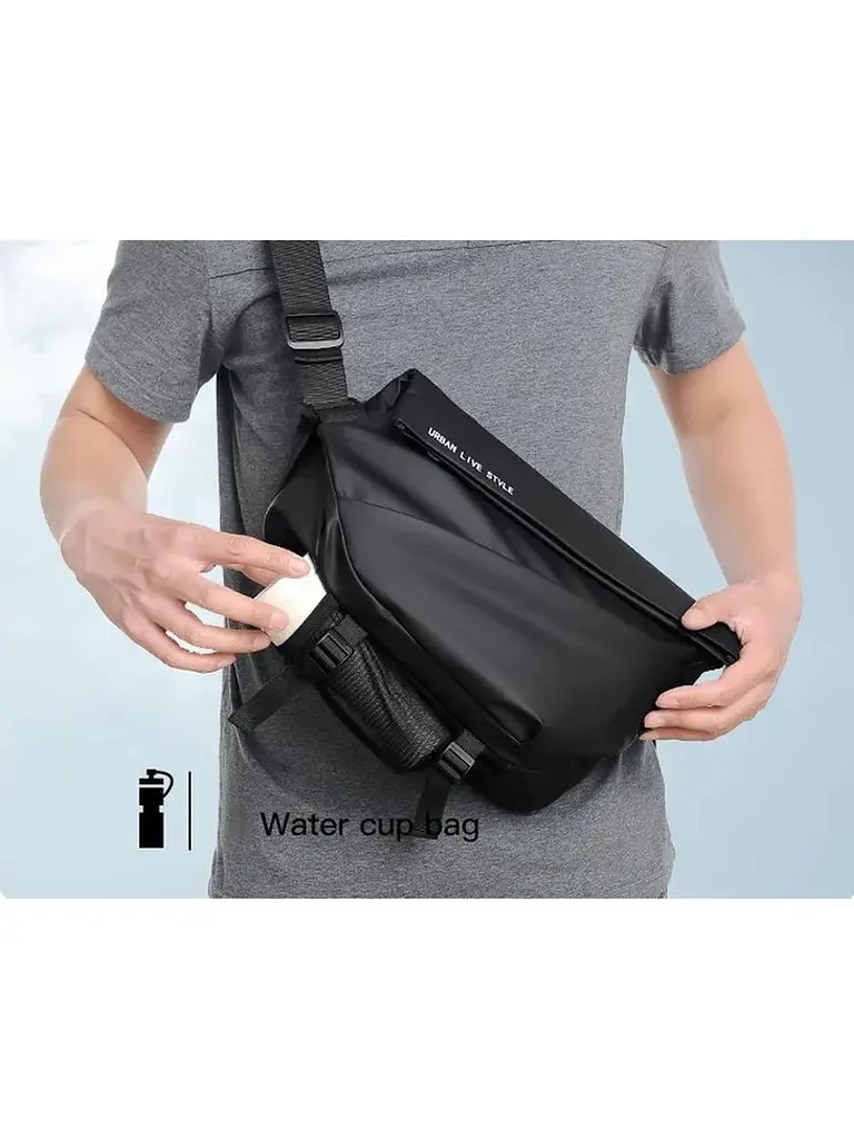 Сумка-слінг 29 x 13 x 19 см Weatro Чорна ssch-kit-0014 (ssch-kit-0014) - фото 8
