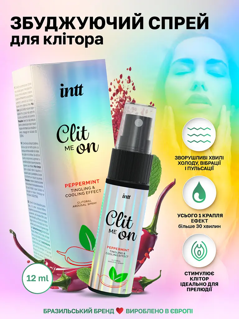 Возбуждающий спрей для клитора Intt Clit Me On, 12 мл (мята) - фото 4