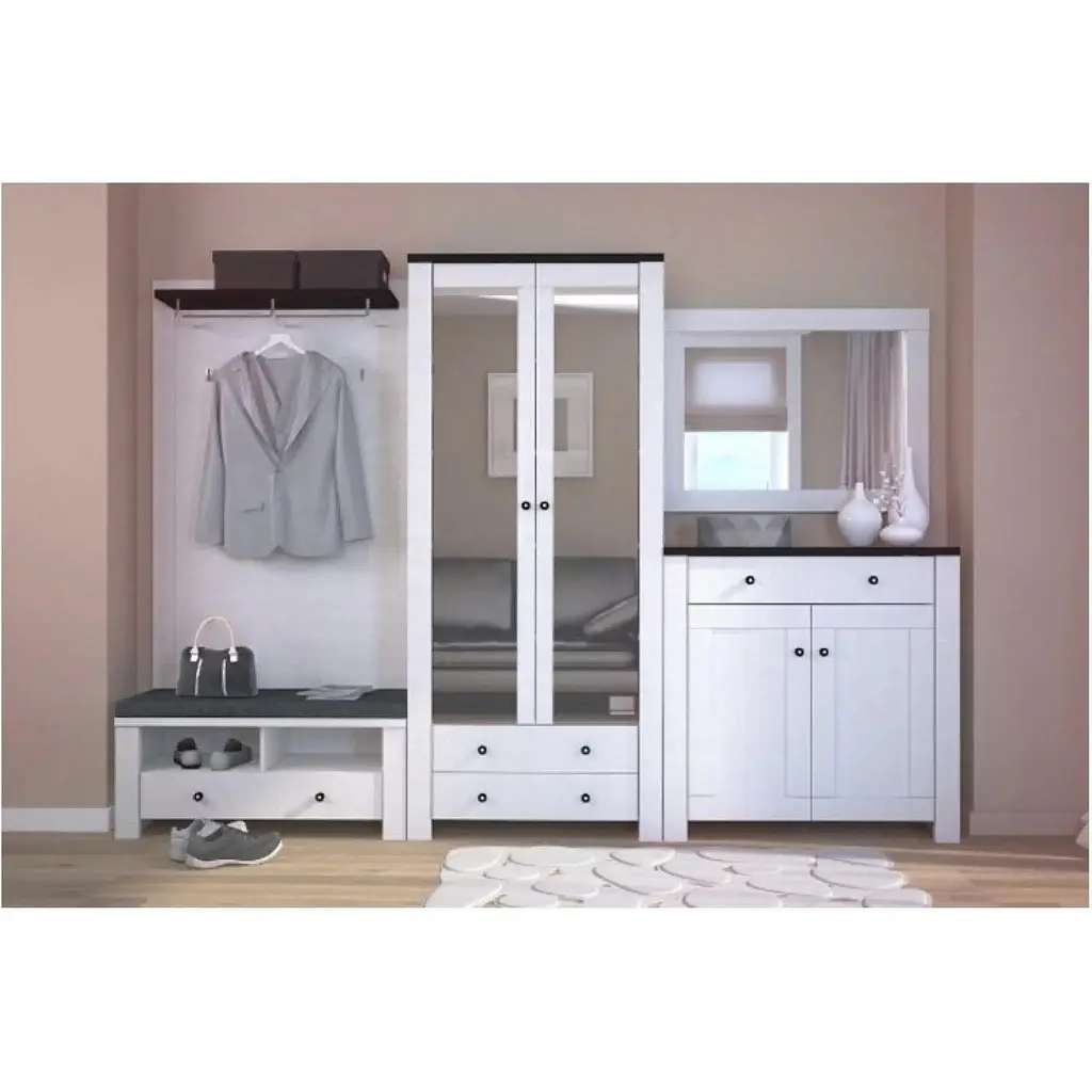 Вешалка настенная ВМК Антверпен II 16/10 Ясень снежный/Дуб мореной (GRB-1666) - фото 2