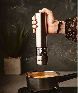 Измельчитель специй Mesko MS 4432 керамическая жернова прозрачный контейнер регулировка помола - фото 5