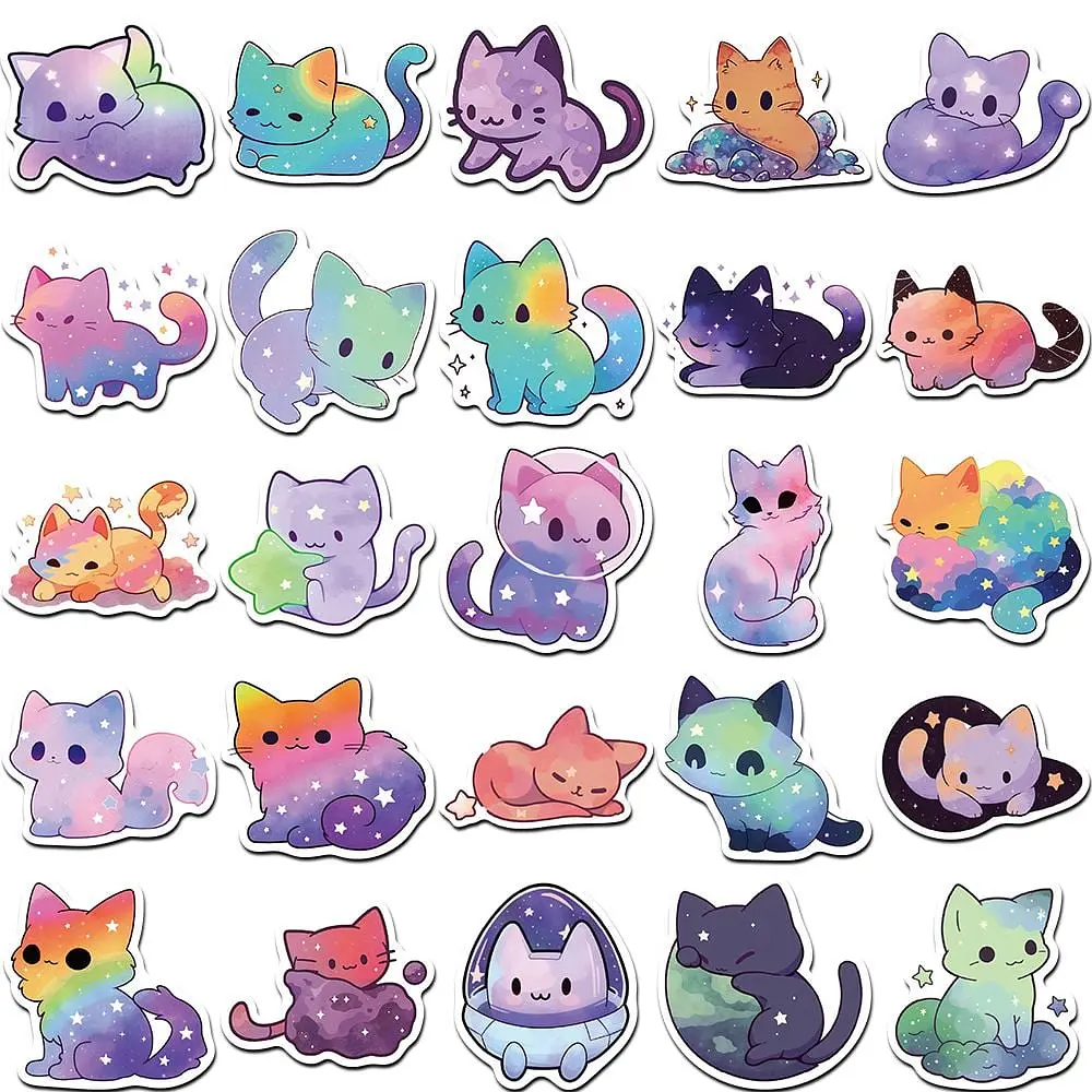 Стикерпак GeekLand Space cats 50 штук - фото 3