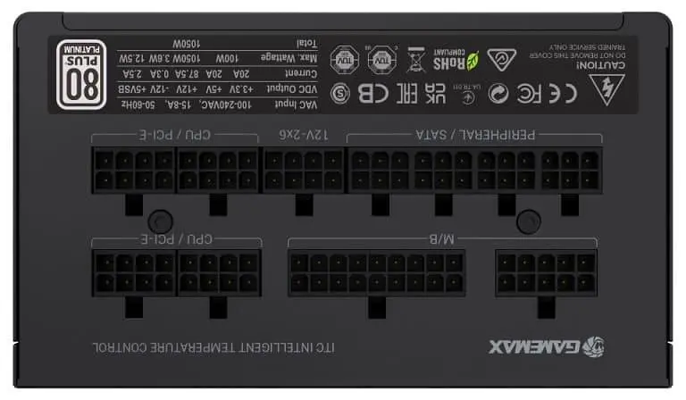 Блок питания GameMax GX-1050 PRO 1050W 80+ Platinum (GX-1050 PRO BK(ATX3.1PCIe5.1)) - фото 4