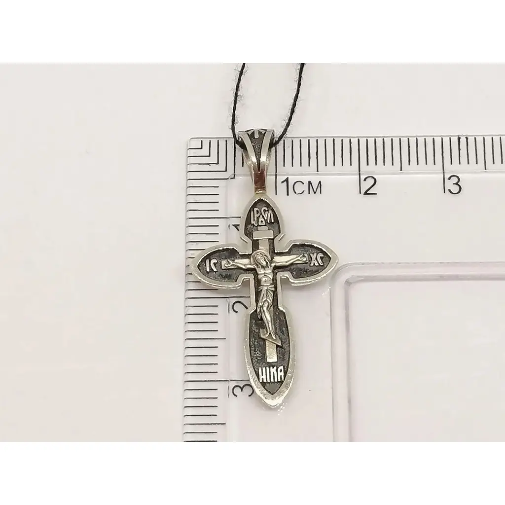 Золотий хрестик Харківська ювелірна фабрика Розп'яття Христа. 11509-Ч БЕЛ - фото 3