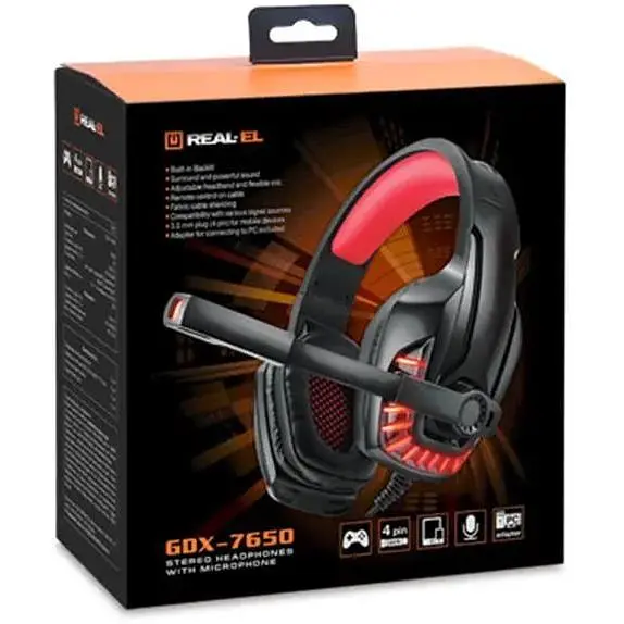 Гарнітура Real-El GDX-7650 Black/Red (EL124100043) - фото 10