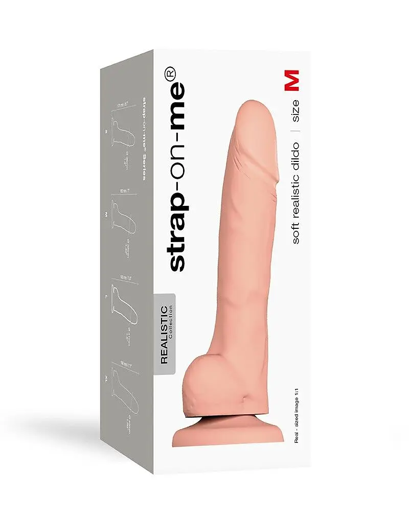 Реалістичний фалоімітатор Strap-On-Me Soft Realistic Dildo Size M, 18х3.8 см (ванільний) - фото 4
