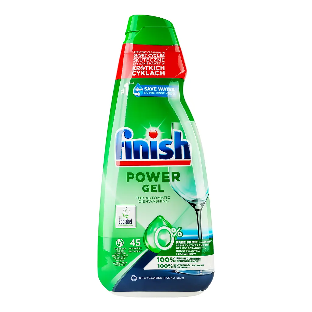 Средство для мытья посуды в посудомоечных машинах Finish Power All in One Gel 0% 900 мл - фото 2