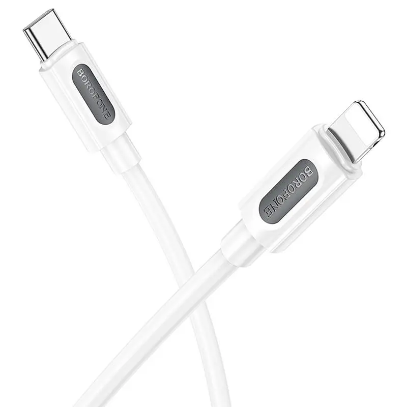 Дата кабель Borofone BX114 Structure Type-C to Lightning 27W (1m) White - фото 3