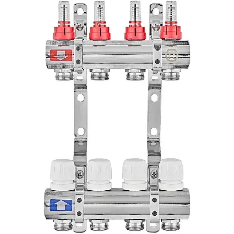 Колекторний блок з витратомірами Europroduct Ep.B3110-04-1”x4 (корп. латунь) EP6192