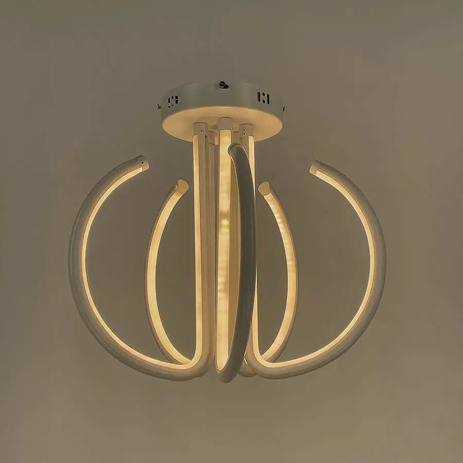 Потолочная белая LED люстра на пять завитков Ст. 9979/5 | Line F - фото 5