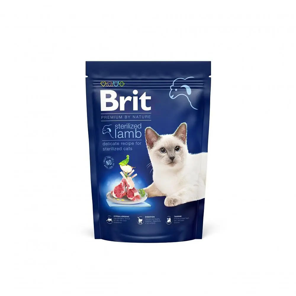 Сухий корм Brit Premium Sterilized Lamb Брит для стерилізованих кішок, з ягням, 800 г (арт.171855)