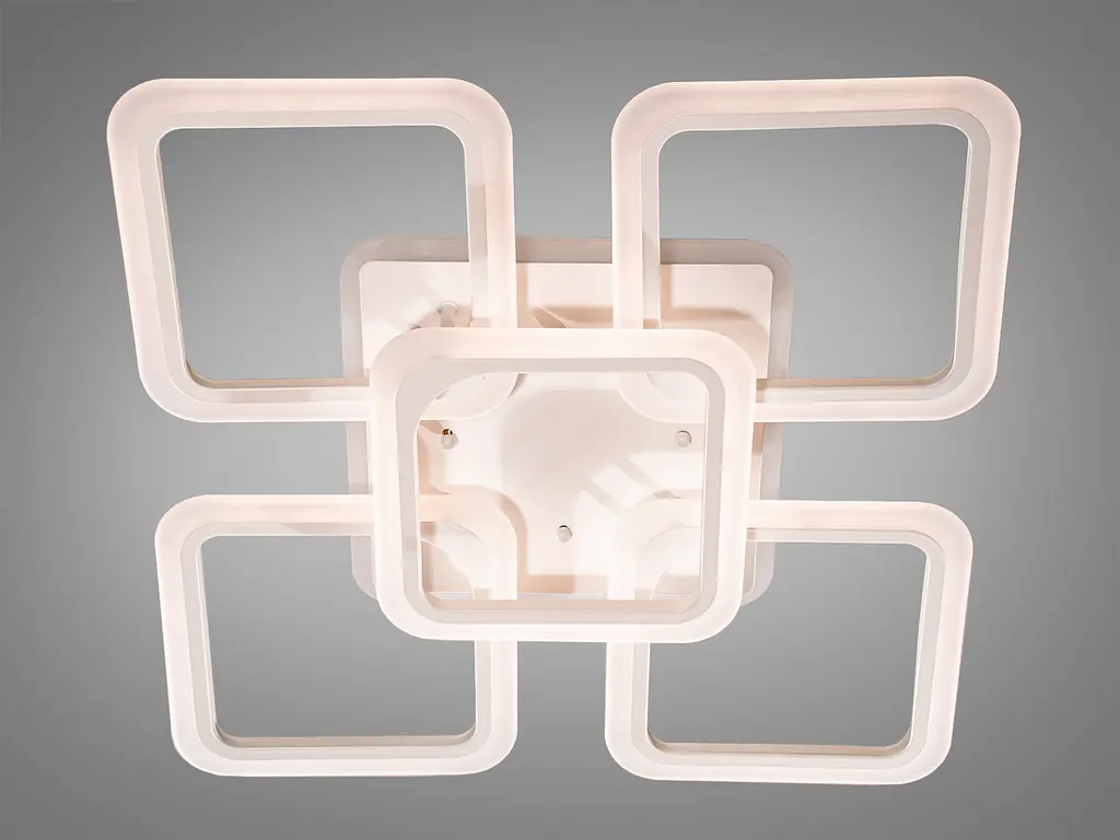 Люстра стельова LED Diasha A8060/4+1WH, 120W, 4100K, білий метал, сучасний стиль для спальні - фото 2