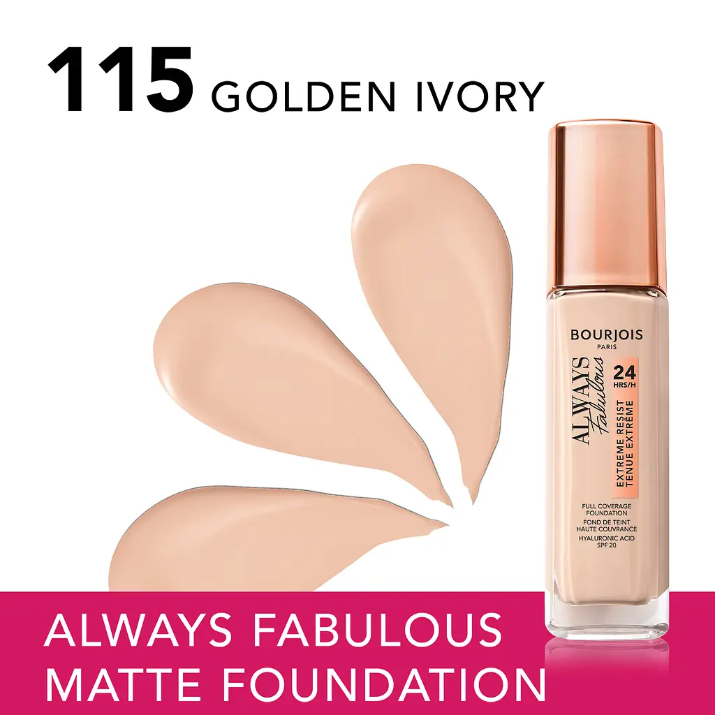 Тональная основа Bourjois Always Fabulous Foundation тон 115 (Golden Ivory) 30 мл - фото 3