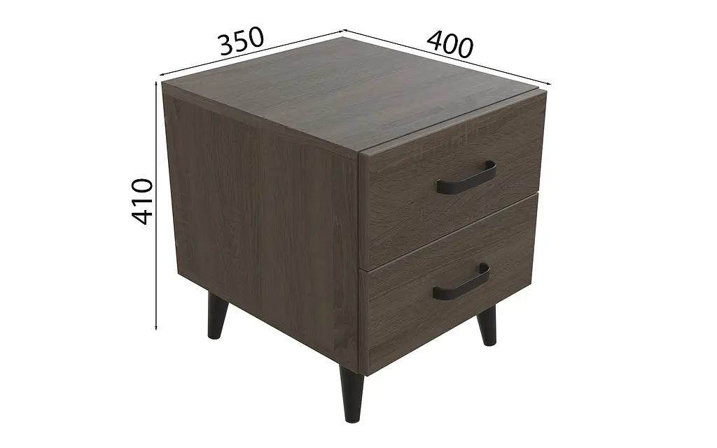 Тумба Віва 2 на конусних ніжках Ferrum-decor 41x35x40 Чорний метал ДСП Дуб Сонома Трюфель 16 мм (FRD-106813) - фото 4
