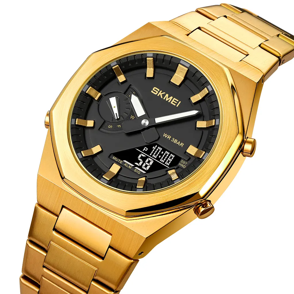 Чоловічий наручний годинник 1816GDBK Gold-Black Skmei acs0030572 - фото 2