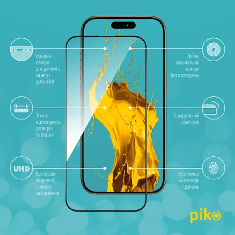 Скло захисне Piko Full Glue Apple iPhone 16 Pro Black (1283126593406) - фото 2