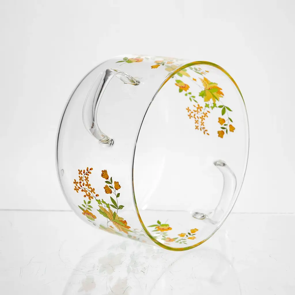 Скляна каструля з кришкою Yiwu Wildflowers, боросилікатне скло, 1,8 л, 16 см, зелена - фото 4