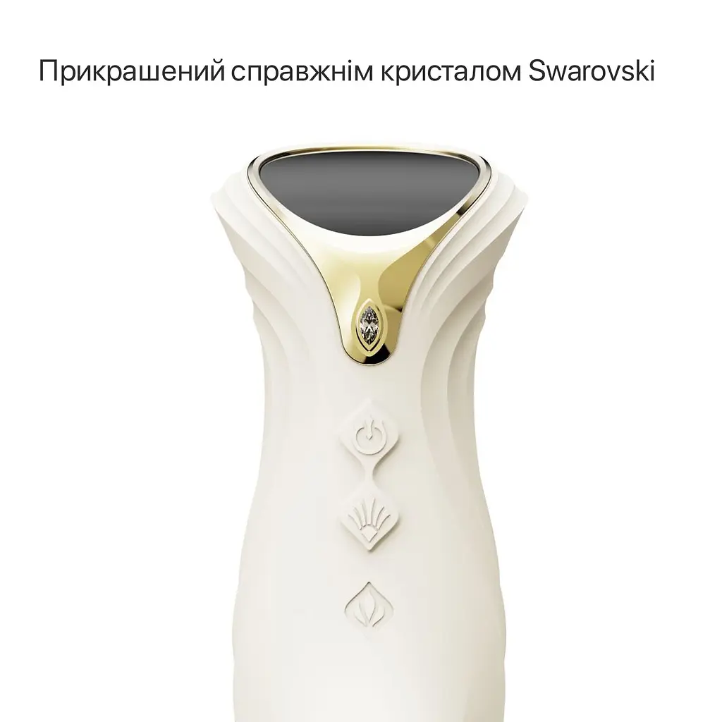 Смарт пульсатор-кролик з вібрацією Zalo Mose 2 Ivory White, підігрів до 42 °C, кристал Swarovski - фото 3
