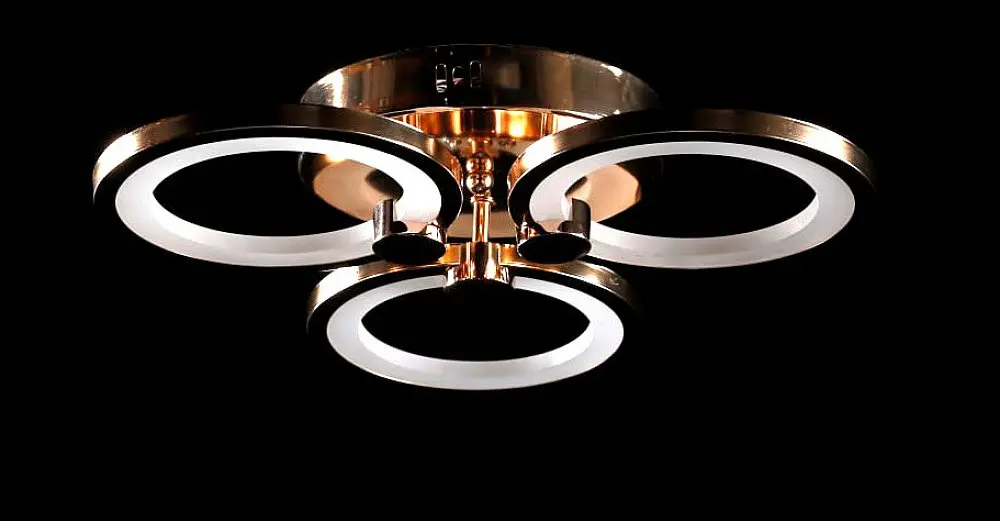 Люстра стельова LED Splendid Ray LK38/3, 80W, золото, білий, з пультом, сучасний стиль - фото 4