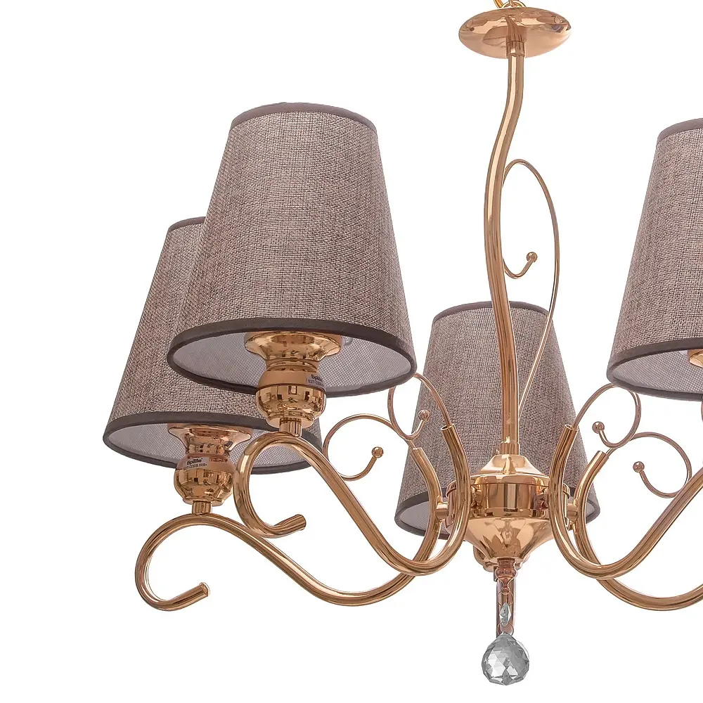 Люстра подвесная Brille прованс с абажуром E27 60W G (BKL-652S/5) - фото 4