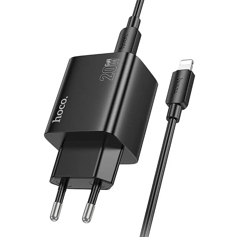 МЗП Hoco N55 Fundador PD20W four-port (2USB-A/2C) + кабель Type-C to Lightning Black - фото 3