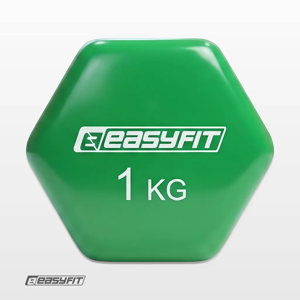 Гантель для фітнесу 1.0 кг EasyFit із вініловим покриттям салатова - фото 3