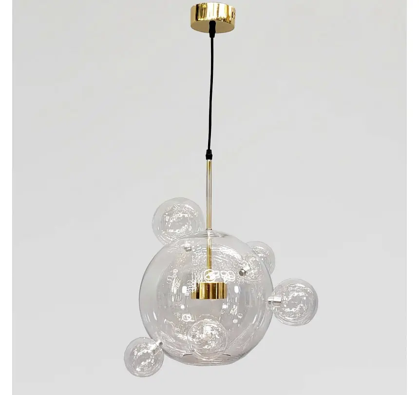 Світлодіодна підвісна люстра Artlight 81617/300-5GD з центральною скляною кулею та п'ятьма декоративними кулями, 15W - фото 3