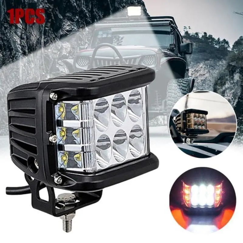 Додаткова LED фара 18W (3W x 6) 10-30V 90x76x80 mm ближній стробоскоп 1 шт. (W 0260-RB) - фото 2