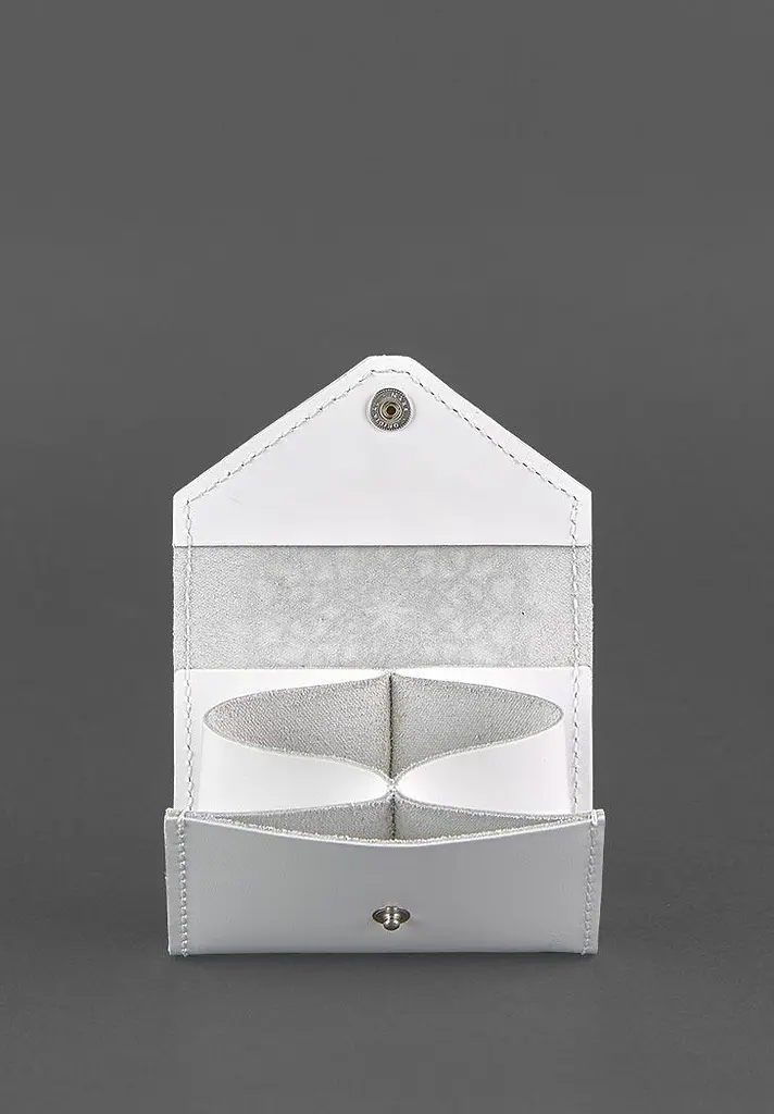 Жіночий шкіряний кард-кейс 3.0 (Гармошка) Білий з мандалою - фото 4