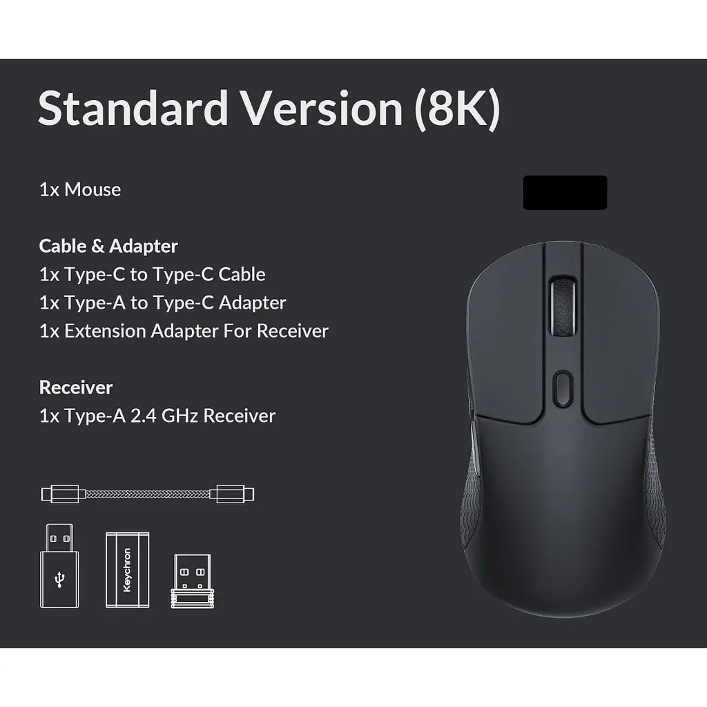 Миша Keychron M3 Black (M3-A23) [168531] - фото 12
