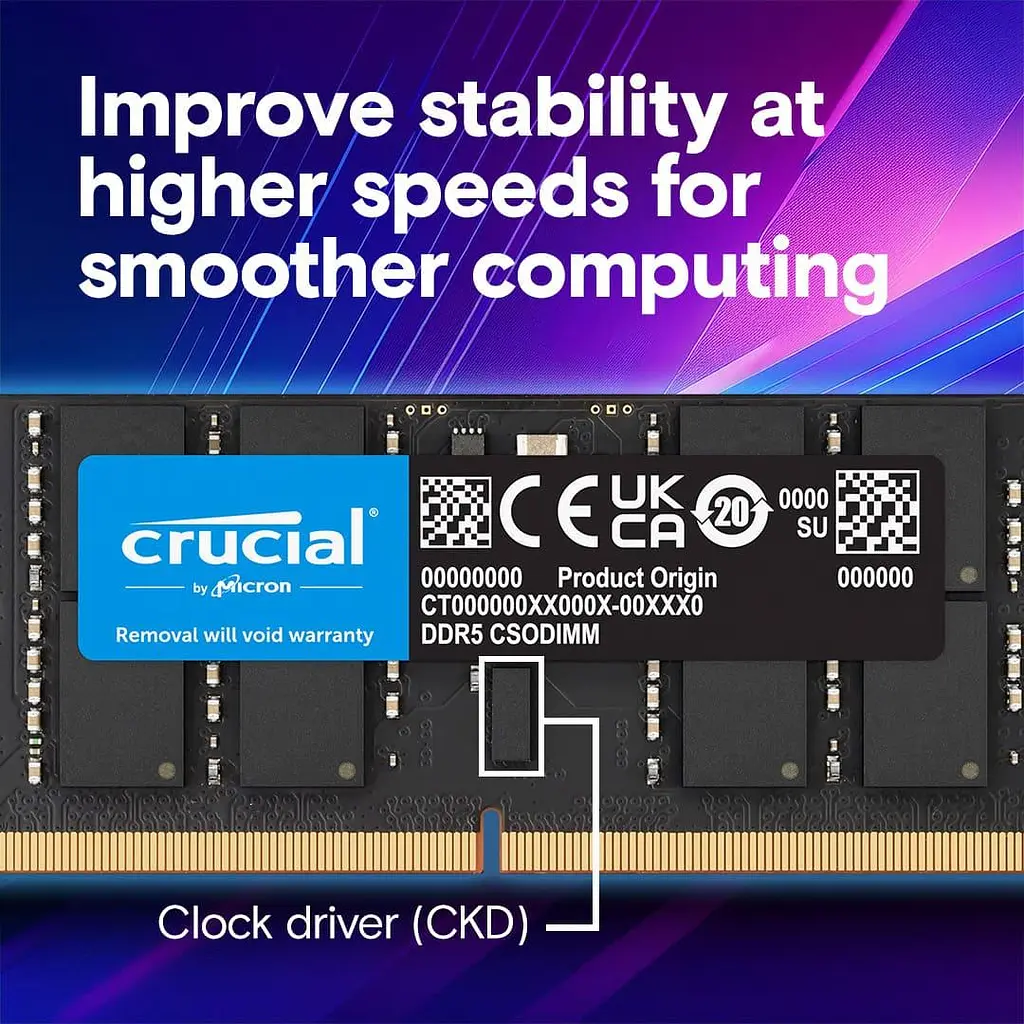 Модуль пам'яті Crucial DDR5 16GB 6400Mhz CSODIMM CL52 (CT16G64C52CS5) - фото 2