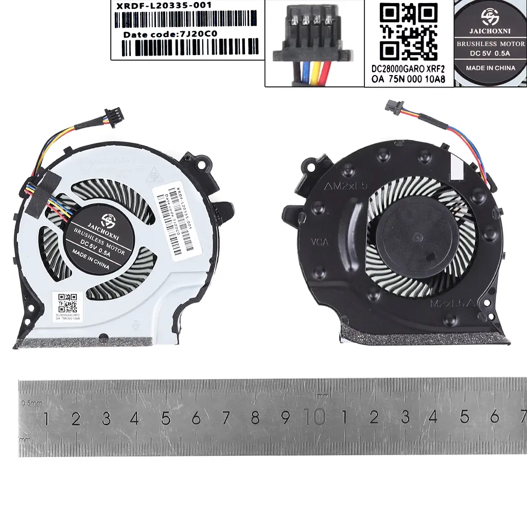 Вентилятор для HP Pavilion 15-CX TPN-C133 series, (GPU Fan, L20334-001, DC28000M5F0, FL8T/FKKA DFS481305MC0T, DC28000KYF0, Аналог) - фото 3